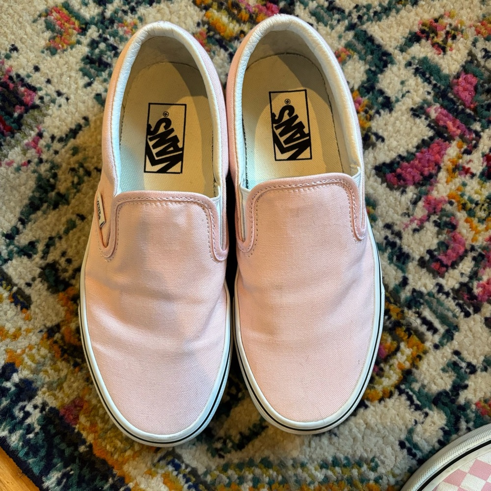 Light pink slip on vans